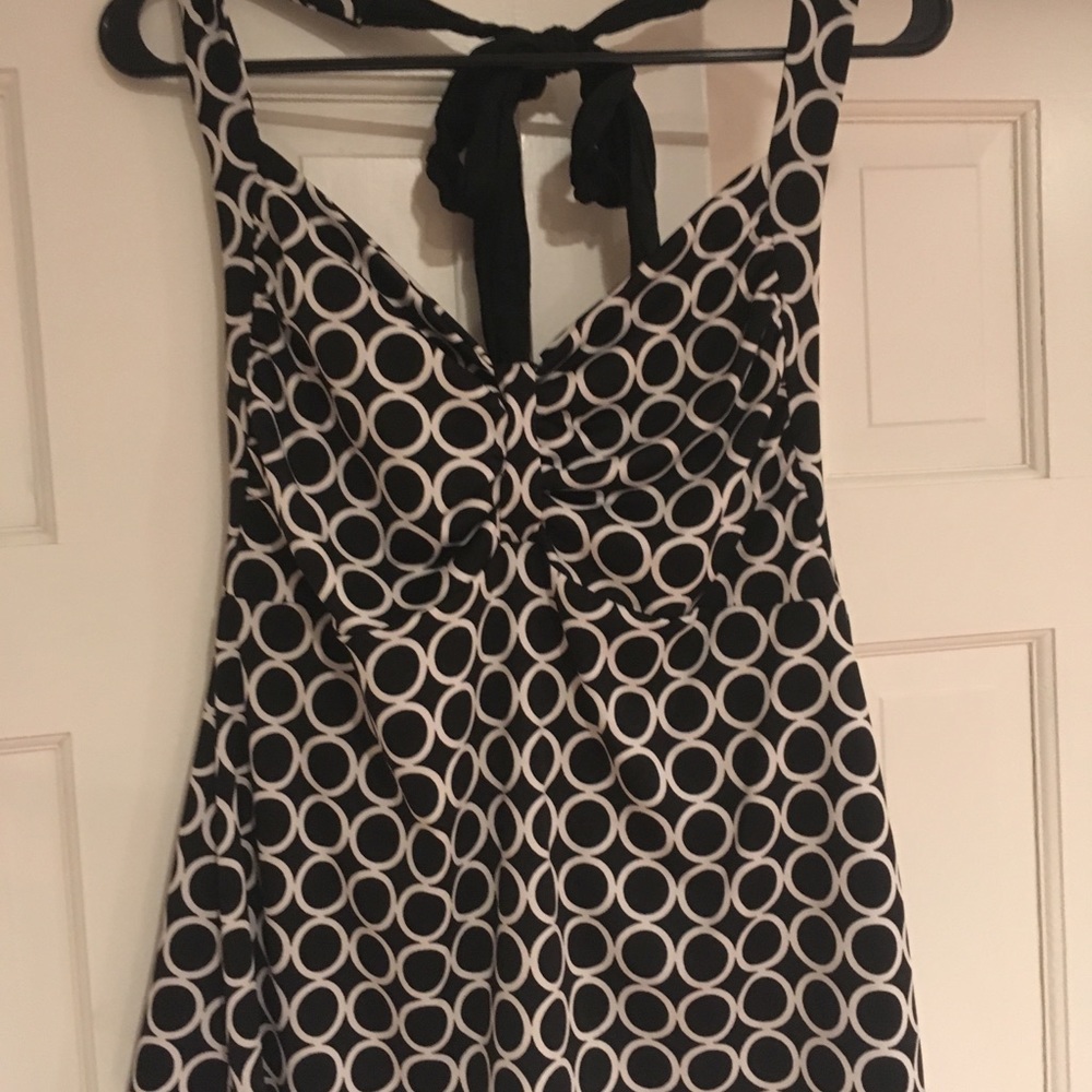 Black and white halter top